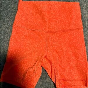 Lululemon Women's Orange High-Waisted Shorts